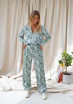 Pantalons-EASY-CLOTHES Pantalon Horace - vert à motifsEasy Clothes Vert à motifs