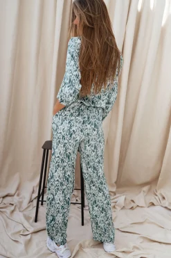 Pantalons-EASY-CLOTHES Pantalon Horace - vert à motifsEasy Clothes Vert à motifs       