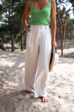 Pantalons-EASY-CLOTHES Pantalon Joey - en lin beigeEasy Clothes En lin beige