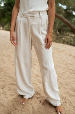 Pantalons-EASY-CLOTHES Pantalon Joey - en lin beigeEasy Clothes En lin beige       