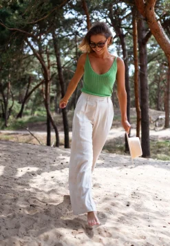 Pantalons-EASY-CLOTHES Pantalon Joey - en lin beigeEasy Clothes En lin beige       