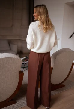 Pantalons-EASY-CLOTHES Pantalon Kalie - chocolatEasy Clothes Chocolat       