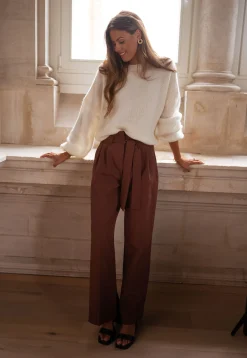 Pantalons-EASY-CLOTHES Pantalon Kalie - chocolatEasy Clothes Chocolat       
