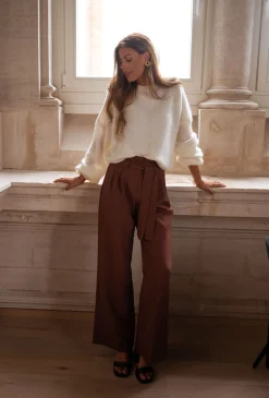 Pantalons-EASY-CLOTHES Pantalon Kalie - chocolatEasy Clothes Chocolat       