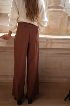 Pantalons-EASY-CLOTHES Pantalon Kalie - chocolatEasy Clothes Chocolat       