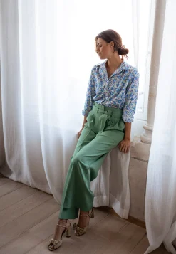 Pantalons-EASY-CLOTHES Pantalon Kalie - vert d’eauEasy Clothes Vert d’eau       