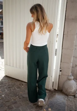 Pantalons-EASY-CLOTHES Pantalon Kalie - vert foncéEasy Clothes Vert foncé       