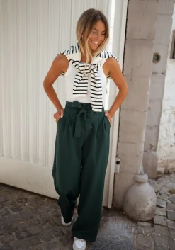 Pantalons-EASY-CLOTHES Pantalon Kalie - vert foncéEasy Clothes Vert foncé       