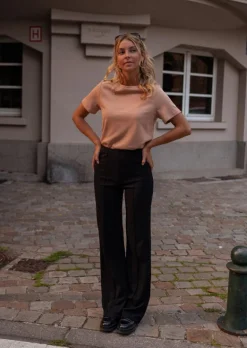 Pantalons-EASY-CLOTHES Pantalon Linou - Noir - Taille HauteEasy Clothes Noir