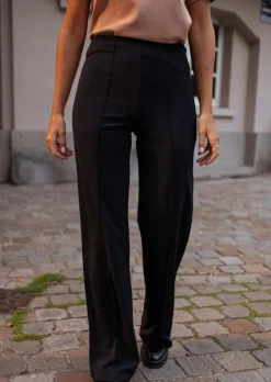 Pantalons-EASY-CLOTHES Pantalon Linou - Noir - Taille HauteEasy Clothes Noir       