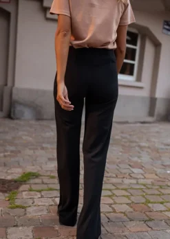 Pantalons-EASY-CLOTHES Pantalon Linou - Noir - Taille HauteEasy Clothes Noir