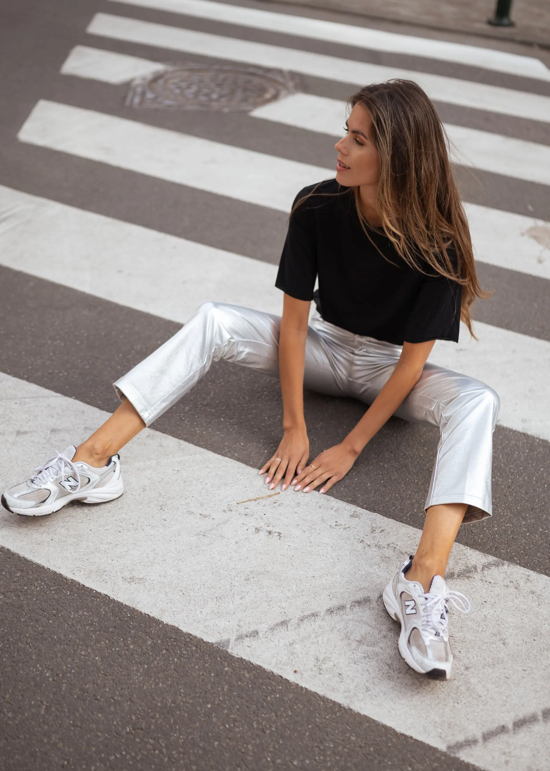 Pantalons-EASY-CLOTHES Pantalon Lotti - argentéEasy Clothes Argenté