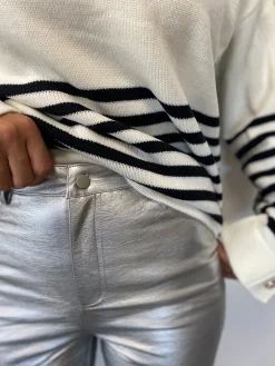 Pantalons-EASY-CLOTHES Pantalon Lotti - argentéEasy Clothes Argenté