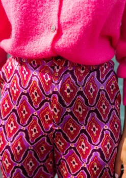Pantalons-EASY-CLOTHES Pantalon Lupa rose à motifs | Pantalon large fluide | Prêt-à-porter en ligne | Easy Clothes Rose à motifs