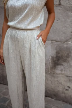 Pantalons-EASY-CLOTHES Pantalon Marc - argentéEasy Clothes Argenté       