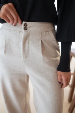 Pantalons-EASY-CLOTHES Pantalon Marcus - beigeEasy Clothes Beige       