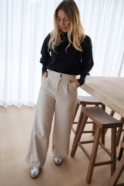 Pantalons-EASY-CLOTHES Pantalon Marcus - beigeEasy Clothes Beige       