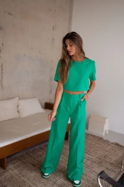 Pantalons-EASY-CLOTHES Pantalon Marius - vertEasy Clothes Vert       