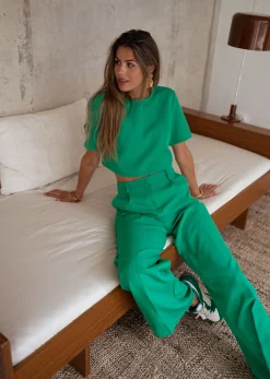 Pantalons-EASY-CLOTHES Pantalon Marius - vertEasy Clothes Vert       