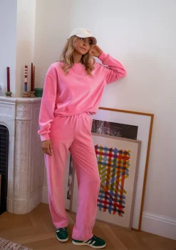 Pantalons-EASY-CLOTHES Pantalon Oscar - rose en veloursEasy Clothes Rose en velours