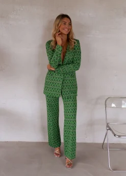 Pantalons-EASY-CLOTHES Pantalon Peter - vert à motifsEasy Clothes Vert à motifs       