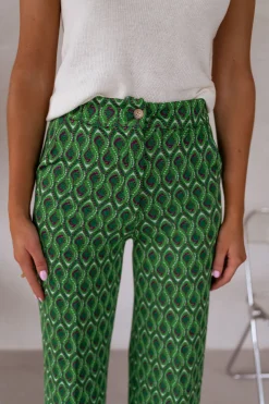 Pantalons-EASY-CLOTHES Pantalon Peter - vert à motifsEasy Clothes Vert à motifs       