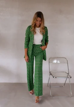 Pantalons-EASY-CLOTHES Pantalon Peter - vert à motifsEasy Clothes Vert à motifs       