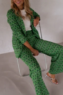 Pantalons-EASY-CLOTHES Pantalon Peter - vert à motifsEasy Clothes Vert à motifs       