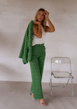 Pantalons-EASY-CLOTHES Pantalon Peter - vert à motifsEasy Clothes Vert à motifs       