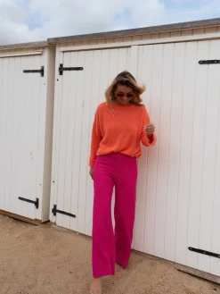Pantalons-EASY-CLOTHES Pantalon Philo - rose en crochetEasy Clothes Rose en crochet       