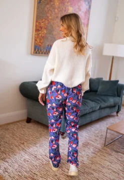 Pantalons-EASY-CLOTHES Pantalon Roxane - mauve à motifsEasy Clothes Mauve à motifs       