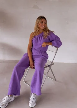 Pantalons-EASY-CLOTHES Pantalon Sacha - mauveEasy Clothes Mauve       