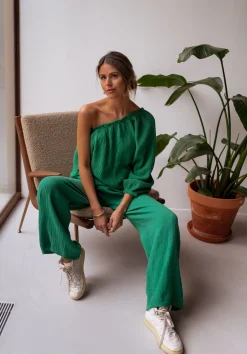 Pantalons-EASY-CLOTHES Pantalon Sacha - vertEasy Clothes Vert       