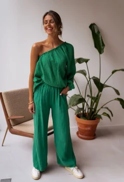 Pantalons-EASY-CLOTHES Pantalon Sacha - vertEasy Clothes Vert       
