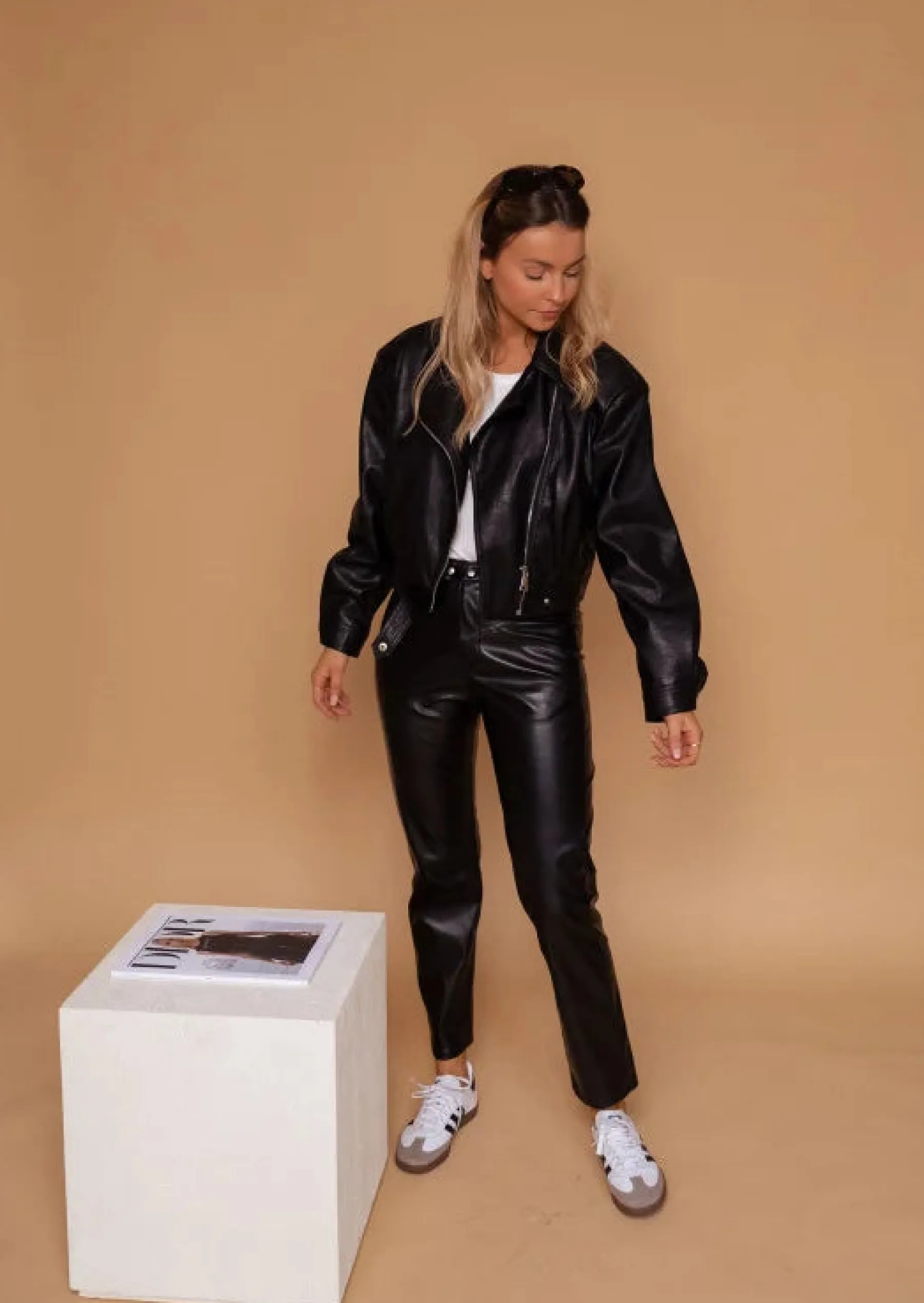 Pantalons-EASY-CLOTHES Pantalon Simili Cuir Noir | Berny | Vêtements | Easy Clothes Noir