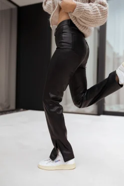 Pantalons-EASY-CLOTHES Pantalon simili cuir Rafi - noirEasy Clothes Noir