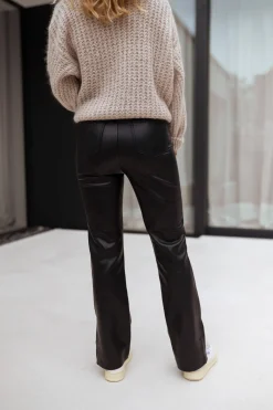 Pantalons-EASY-CLOTHES Pantalon simili cuir Rafi - noirEasy Clothes Noir       