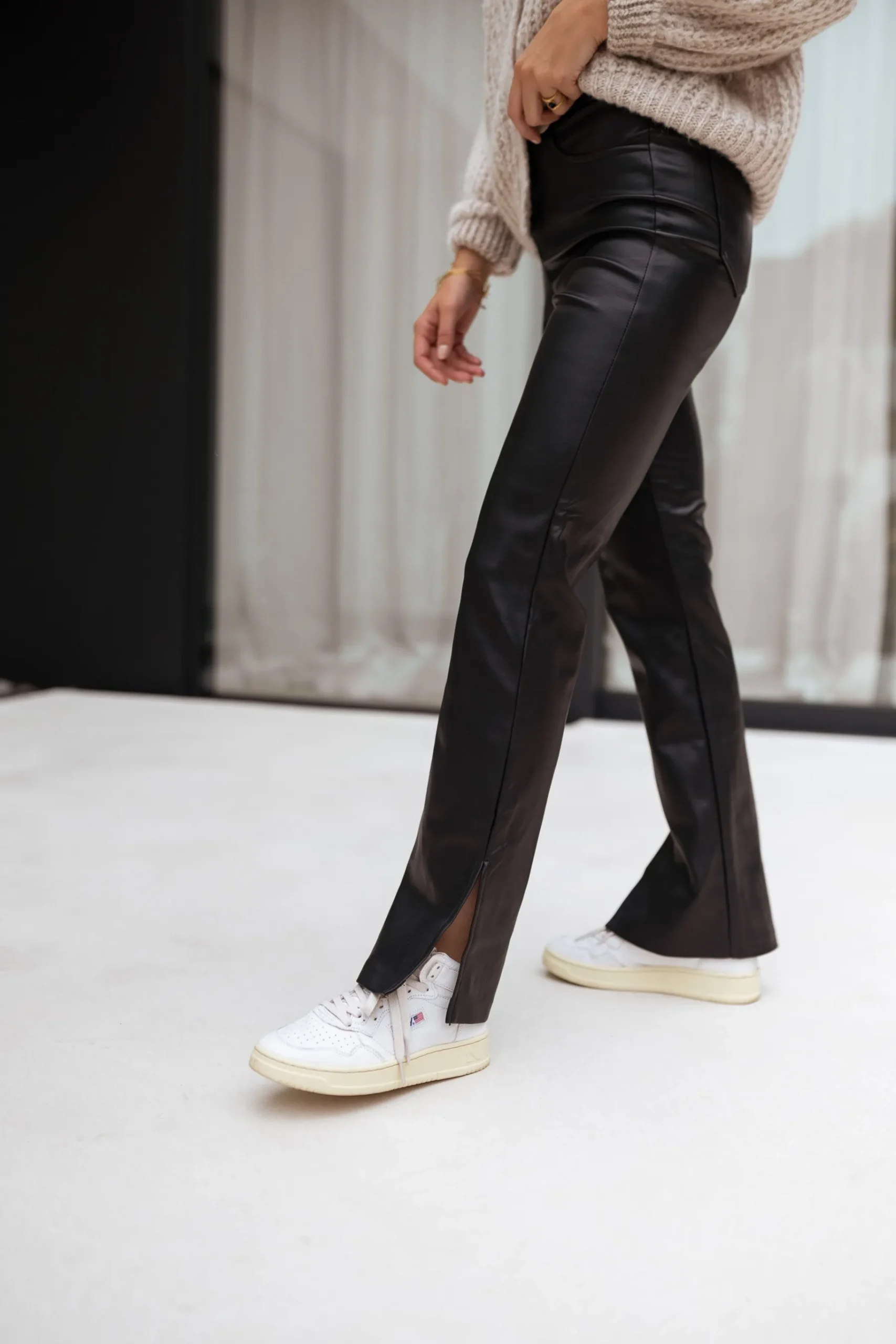 Pantalons-EASY-CLOTHES Pantalon simili cuir Rafi - noirEasy Clothes Noir
