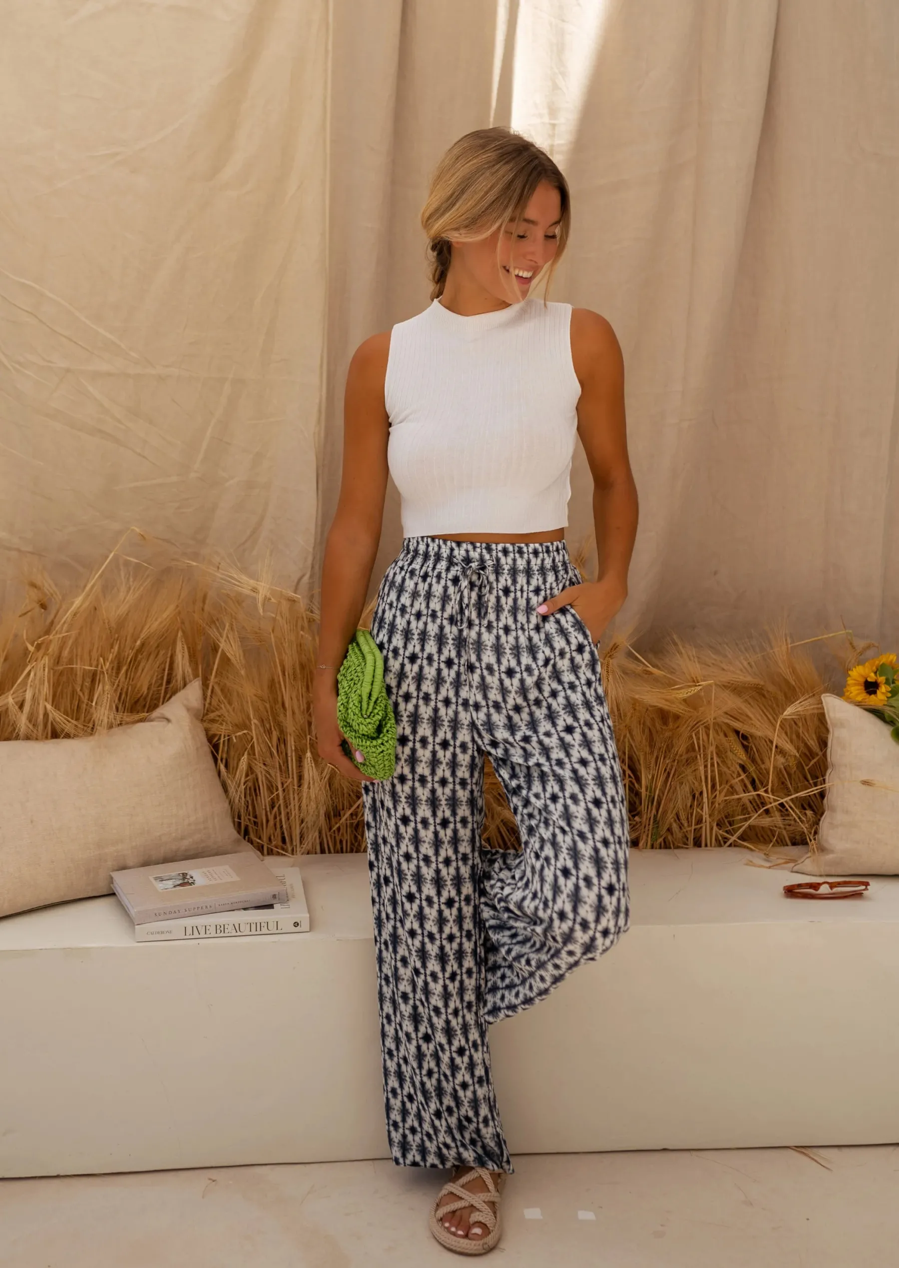 Pantalons-EASY-CLOTHES Pantalon Simona - Tie & Dye - Fluide & ConfortableEasy Clothes En tie & dye