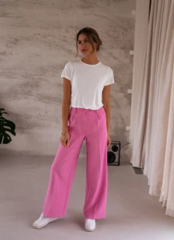 Pantalons-EASY-CLOTHES Pantalon Tudy - roseEasy Clothes Rose       