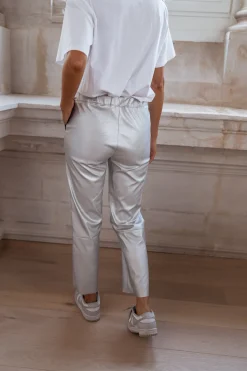 Pantalons-EASY-CLOTHES Pantalon Victoire - argentéEasy Clothes Argenté       