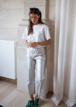 Pantalons-EASY-CLOTHES Pantalon Victoire - argentéEasy Clothes Argenté