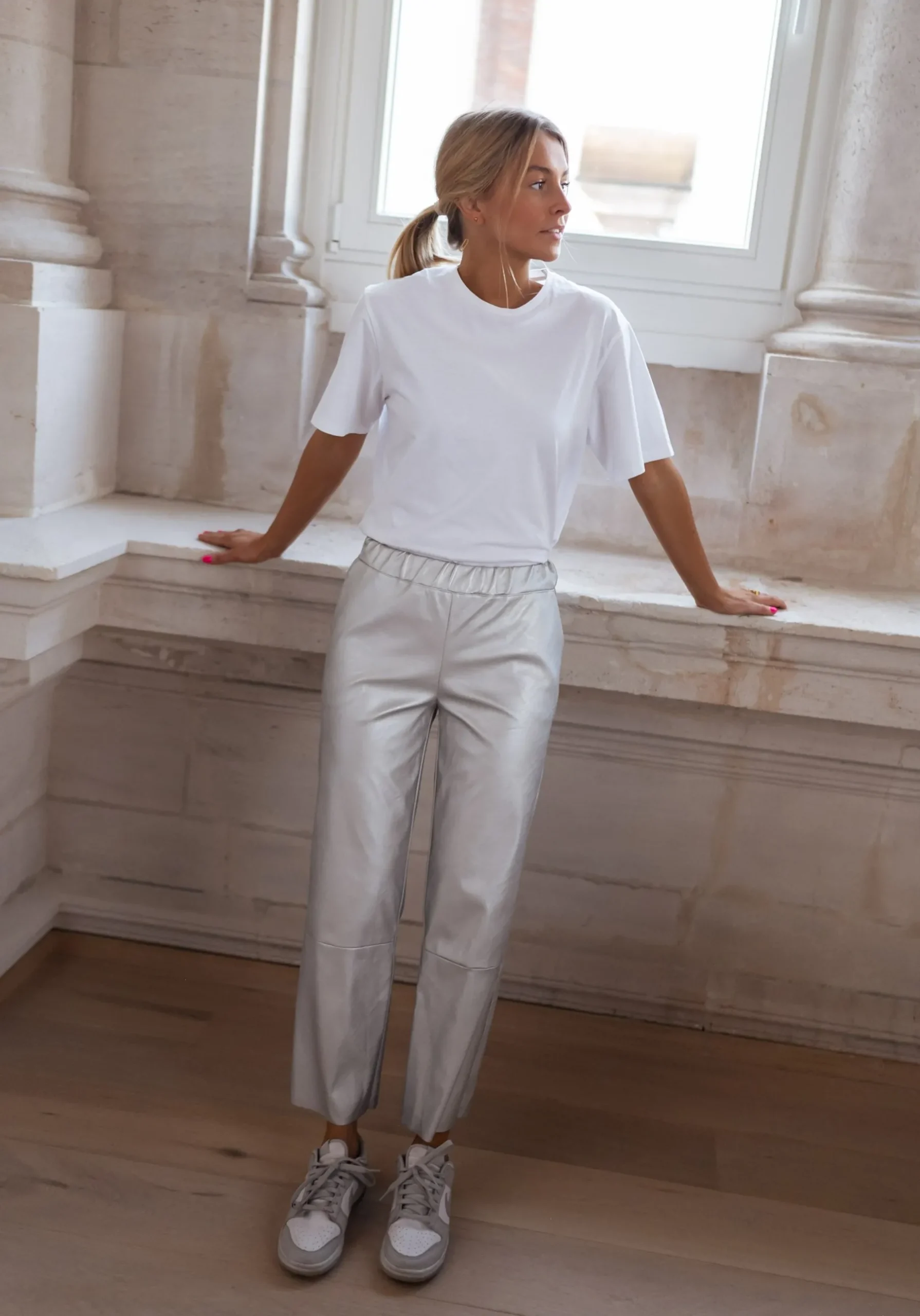 Pantalons-EASY-CLOTHES Pantalon Victoire - argentéEasy Clothes Argenté