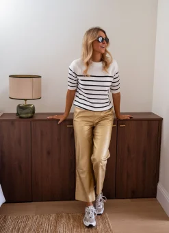 Pantalons-EASY-CLOTHES Pantalon Victoire - doréEasy Clothes Doré       