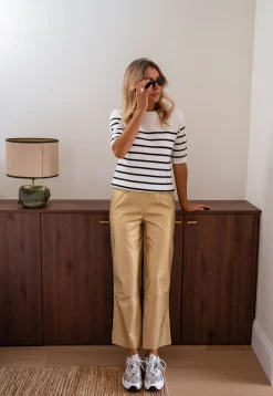 Pantalons-EASY-CLOTHES Pantalon Victoire - doréEasy Clothes Doré       