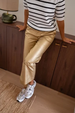 Pantalons-EASY-CLOTHES Pantalon Victoire - doréEasy Clothes Doré       