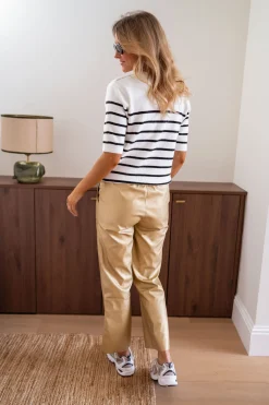 Pantalons-EASY-CLOTHES Pantalon Victoire - doréEasy Clothes Doré       