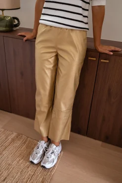 Pantalons-EASY-CLOTHES Pantalon Victoire - doréEasy Clothes Doré       
