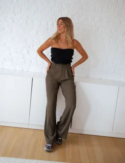 Pantalons-EASY-CLOTHES Pantalon Victor - kakiEasy Clothes Kaki