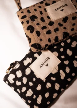 Sacs & Pochettes-EASY-CLOTHES Pochette Amy - Noire à Tâches - Logo AmourEasy Clothes Noire à tâches       